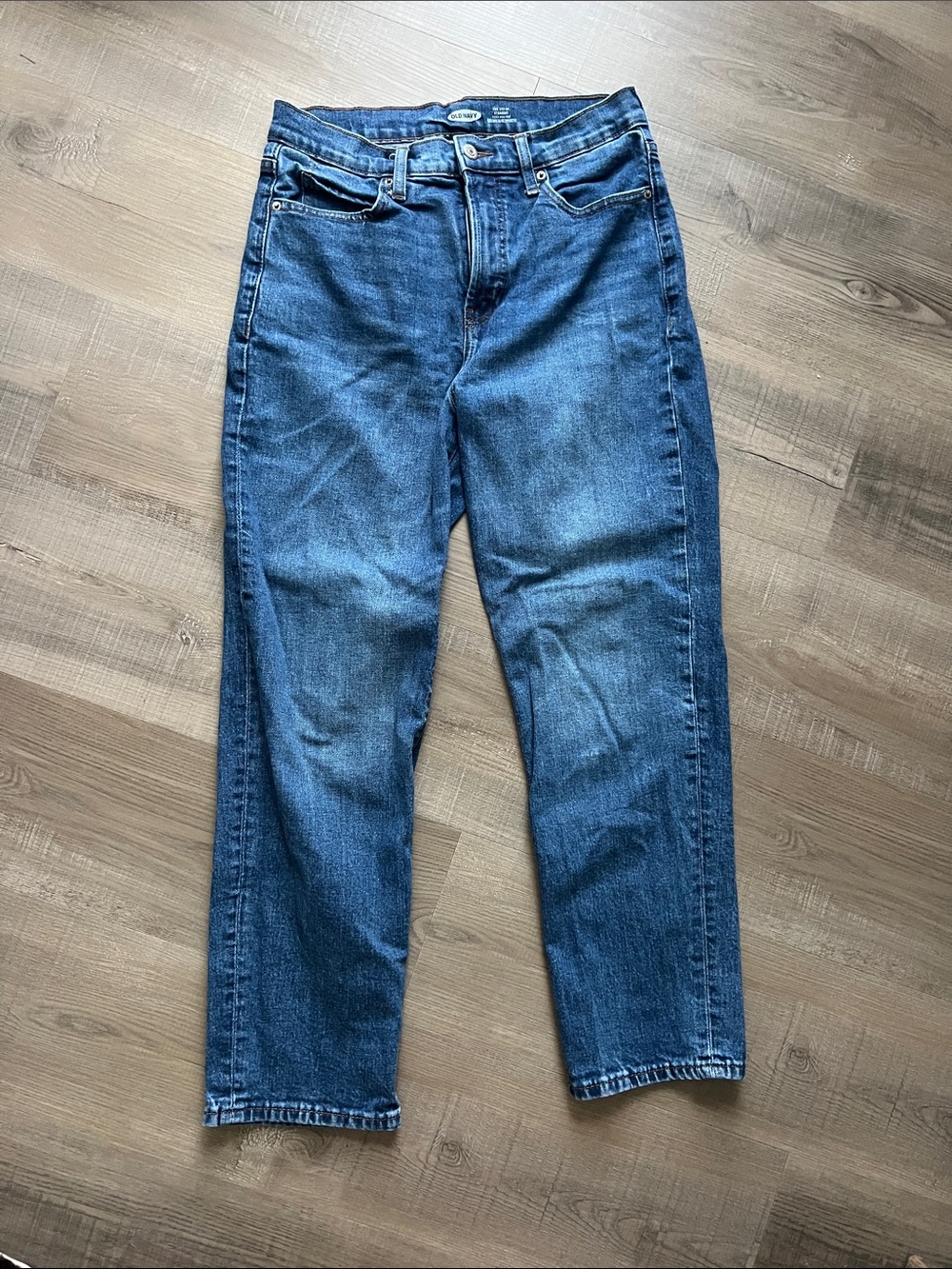 Old Navy Women's Straight Leg Jeans - Dark Blue Wash